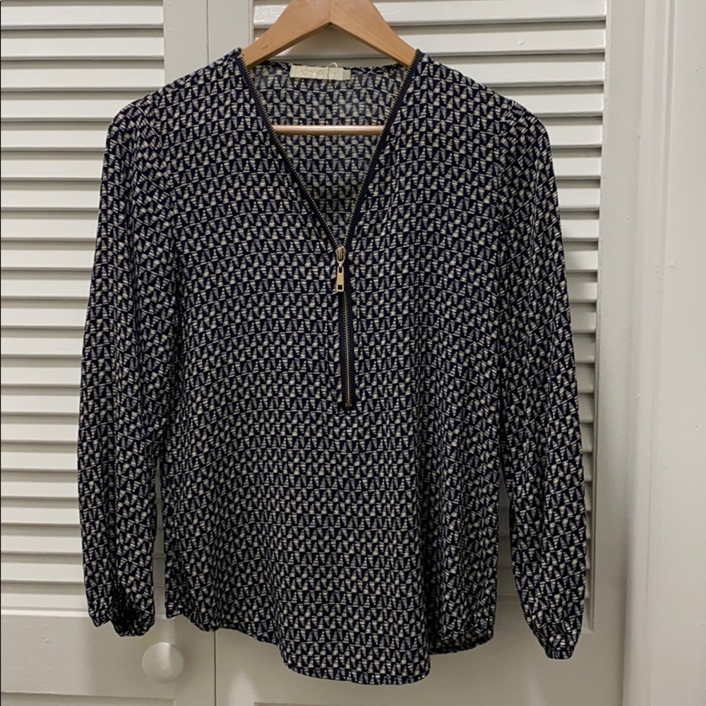 Black and cream blouse